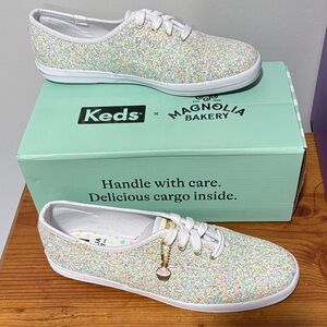NWT Keds Glitter Sneakers - White and Multicolor Sparkles